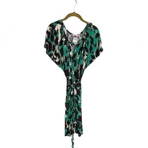 Yoana Baraschi Green Abstract Tie Waist Dress Small